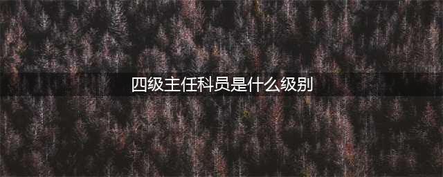 公务员职务职级：四级主任科员属于正科级吗？(四级主任科员是什么级别)