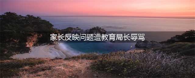 教育局长辱骂反映问题家长后续：处理结果已出，网友：完事了？(家长反映问题遭教育局长辱骂)