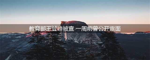教育部王登峰被查 一周前曾公开露面(教育部王登峰被查 一周前曾公开露面)