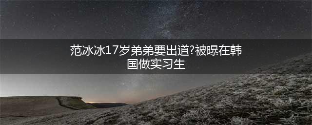 范冰冰17岁弟弟要出道?被曝在韩国做实习生前途似锦(范冰冰17岁弟弟要出道?被曝在韩国做实习生)