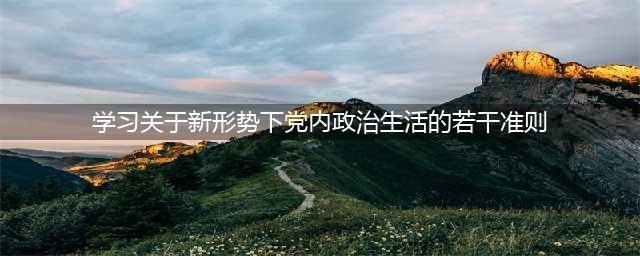 东坑镇委理论学习中心组集中学习《关于新形势下党内政治生活的若干准则》(学习关于新形势下党内政治生活的若干准则)