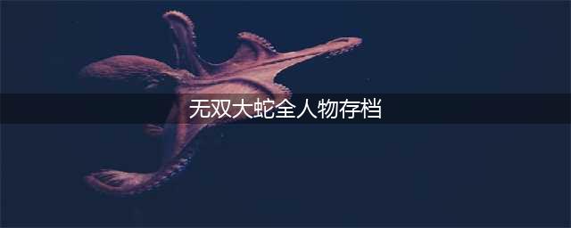 无双大蛇2终极版100%坐骑真武角色全收集通关存档分享(无双大蛇全人物存档)