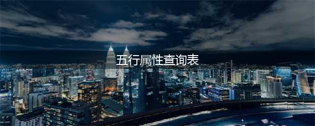 十二生肖五行属性对照表 十二生肖五行配对查询(五行属性查询表)