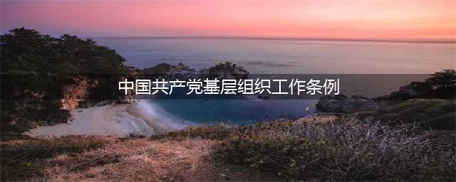 中国共产党党和国家机关基层组织工作条例(中国共产党基层组织工作条例)