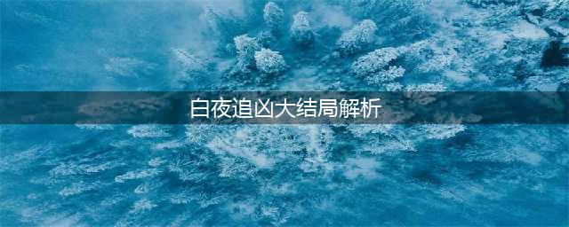 《白夜追凶》第一季大结局详细解析！(白夜追凶大结局解析)
