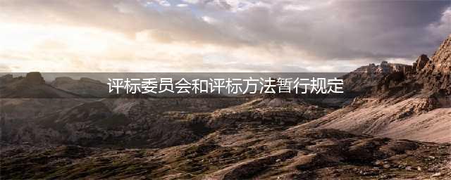 评标委员会和评标办法暂行规定（七部委令第12号）(评标委员会和评标方法暂行规定)