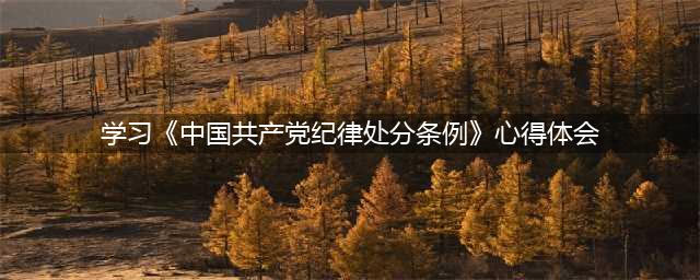 中国共产党纪律处分条例学习心得体会(学习《中国共产党纪律处分条例》心得体会)