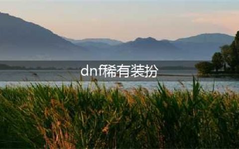 dnf稀有装扮怎么获得
