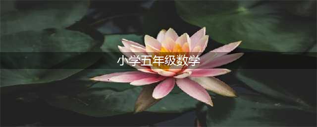 人教版小学五年级上册数学电子课本（高清完整版）(小学五年级数学)