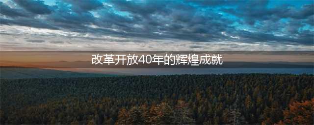 辉煌与启示 — — 我看改革开放40年(改革开放40年的辉煌成就)