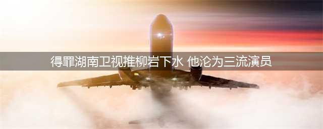 得罪湖南卫视推柳岩下水 他沦为三流演员(得罪湖南卫视推柳岩下水 他沦为三流演员)