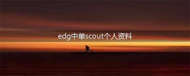《LOL》中单Scout个人资料(edg中单scout个人资料)
