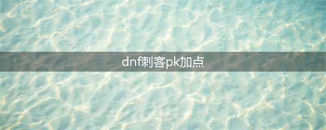 《DNF》刺客怎么加点 刺客加点分享(dnf刺客pk加点)