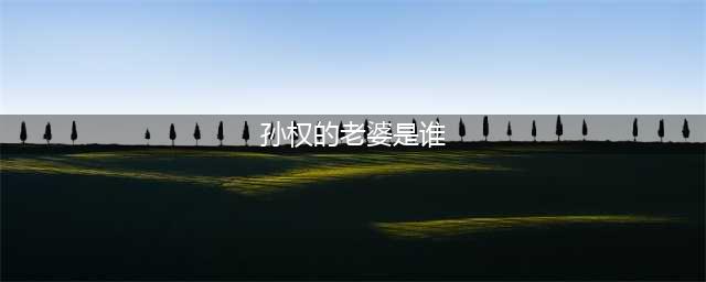 《三国志14》孙权老婆是谁 孙权老婆资料一览(孙权的老婆是谁)