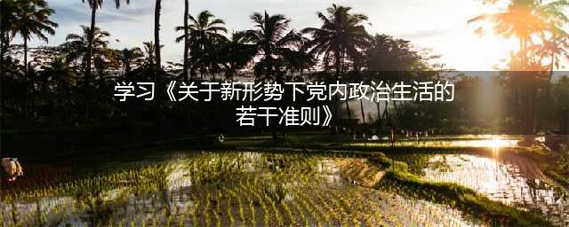 东坑镇委理论学习中心组集中学习《关于新形势下党内政治生活的若干准则》(学习《关于新形势下党内政治生活的若干准则》)