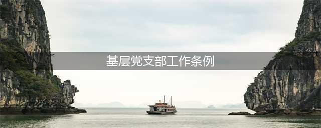 中国共产党党和国家机关基层组织工作条例(基层党支部工作条例)