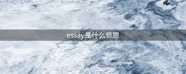 essay、thesis、paper 和 dissertation 区别(essay是什么意思)