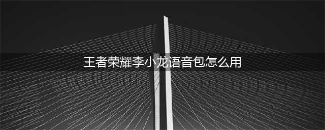 《王者荣耀》李小龙粤语语音包使用方法 李小龙粤语语音包如何设置(王者荣耀李小龙语音包怎么用)