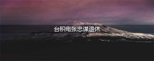 台积电张忠谋退休计划揭露(台积电张忠谋退休)