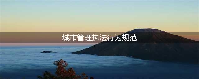 《城市管理执法行为规范》全文(城市管理执法行为规范)