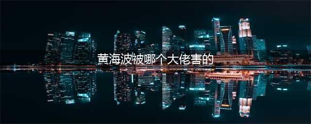 黄海波究竟得罪了谁？(黄海波被哪个大佬害的)
