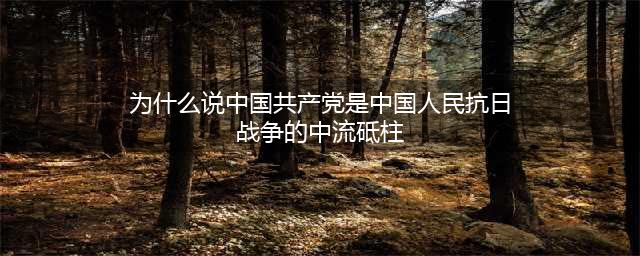 党史知识天天学（216） | 为什么说中国共产党是抗日战争的中流砥柱？(为什么说中国共产党是中国人民抗日战争的中流砥柱)
