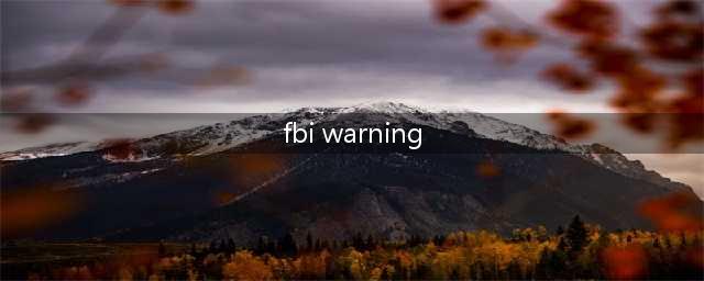 骚年们，“FBI WARNING”什么意思你弄明白了吗？(fbi warning)