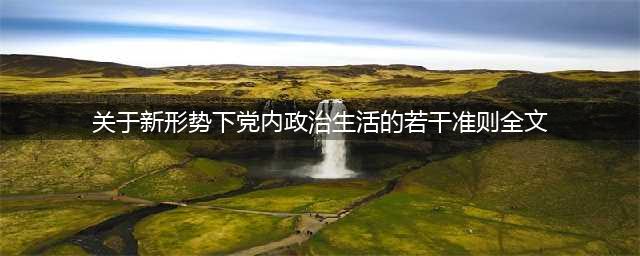 关于新形势下党内政治生活的若干准则（全文）(关于新形势下党内政治生活的若干准则全文)