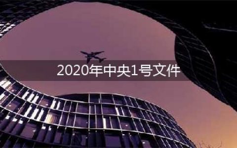 解读2020中央一号文件关于“三农”那些事儿！（附全文）(2020年中央1号文件)