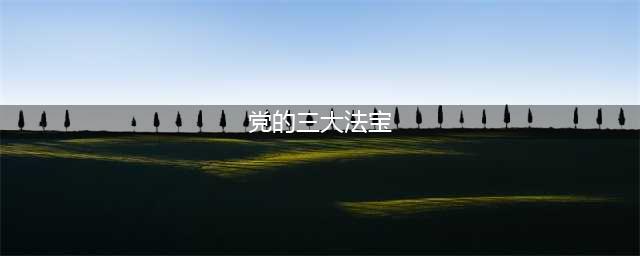 学党史：重温党的“三大法宝”(党的三大法宝)