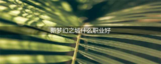 《新梦幻之城》特色职业优劣分析评测(新梦幻之城什么职业好)