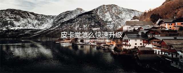 皮卡堂升级攻略 皮卡堂快速升级方法指南