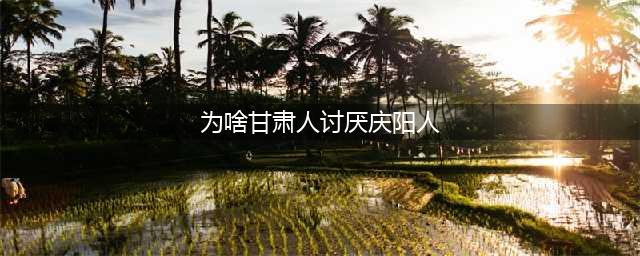 甘肃人最看不上这个城市的人，甚至在网上高喊：滚出甘肃！(为啥甘肃人讨厌庆阳人)