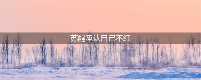 苏醒发文状态低迷，接受不红事实着急找到赚钱的工作。网友：忍住别哭(苏醒承认自己不红)