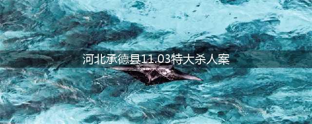 承德县“11.03”特大杀人案告破 凶手是中学生(河北承德县11.03特大杀人案)