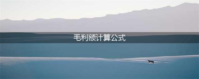 毛利率计算公式(毛利额计算公式)