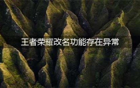 王者荣耀改名功能异常改不了名字怎么办 解决办法(王者荣耀改名功能存在异常)