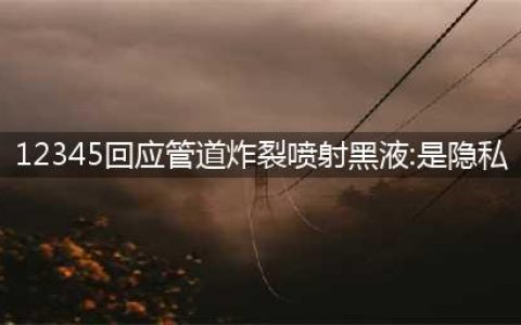 12345回应管道炸裂喷射黑液：是隐私，引发社会热议，为何是隐私？(12345回应管道炸裂喷射黑液:是隐私)