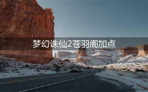 梦幻诛仙苍羽阁应该如何加点