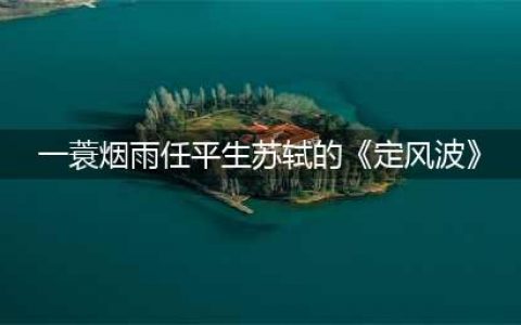 散文||一蓑烟雨任平生(一蓑烟雨任平生苏轼的《定风波》)