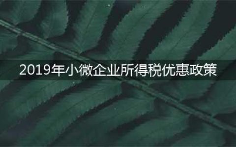 小微企业所得税优惠政策（2019最新）(2019年小微企业所得税优惠政策)