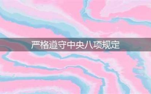 严格践行廉洁自律各项规定，贯彻落实中央八项规定精神(严格遵守中央八项规定)