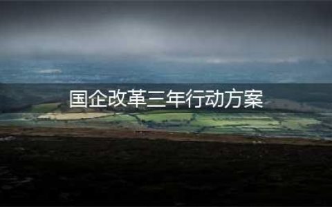 ⊙【解读】《国企改革三年行动方案（2020－2022年）》(国企改革三年行动方案)