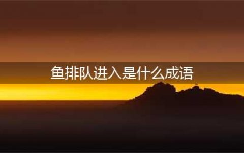 《成语猜猜看》鱼排队进入 打一成语是什么？(鱼排队进入是什么成语)