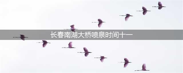 南湖大桥！打卡(长春南湖大桥喷泉时间十一)