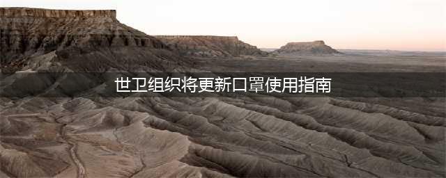 世卫组织更新口罩使用指南(世卫组织将更新口罩使用指南)
