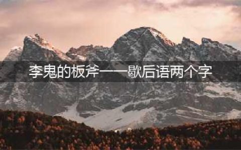 《小浣熊百将传》李鬼的板斧打一歇后语是什么(李鬼的板斧一一歇后语两个字)