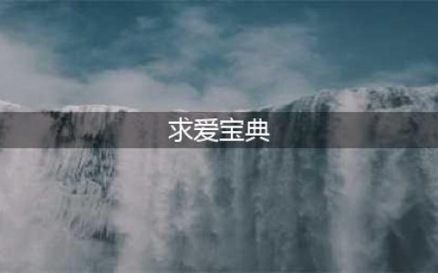 送给单身狗的求爱宝典(求爱宝典)
