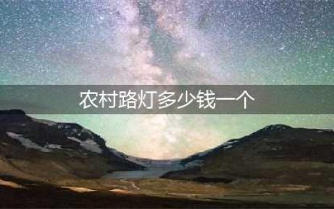 太阳能路灯多少钱一盏？(农村路灯多少钱一个)