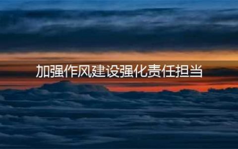加强作风建设 强化责任担当(加强作风建设强化责任担当)